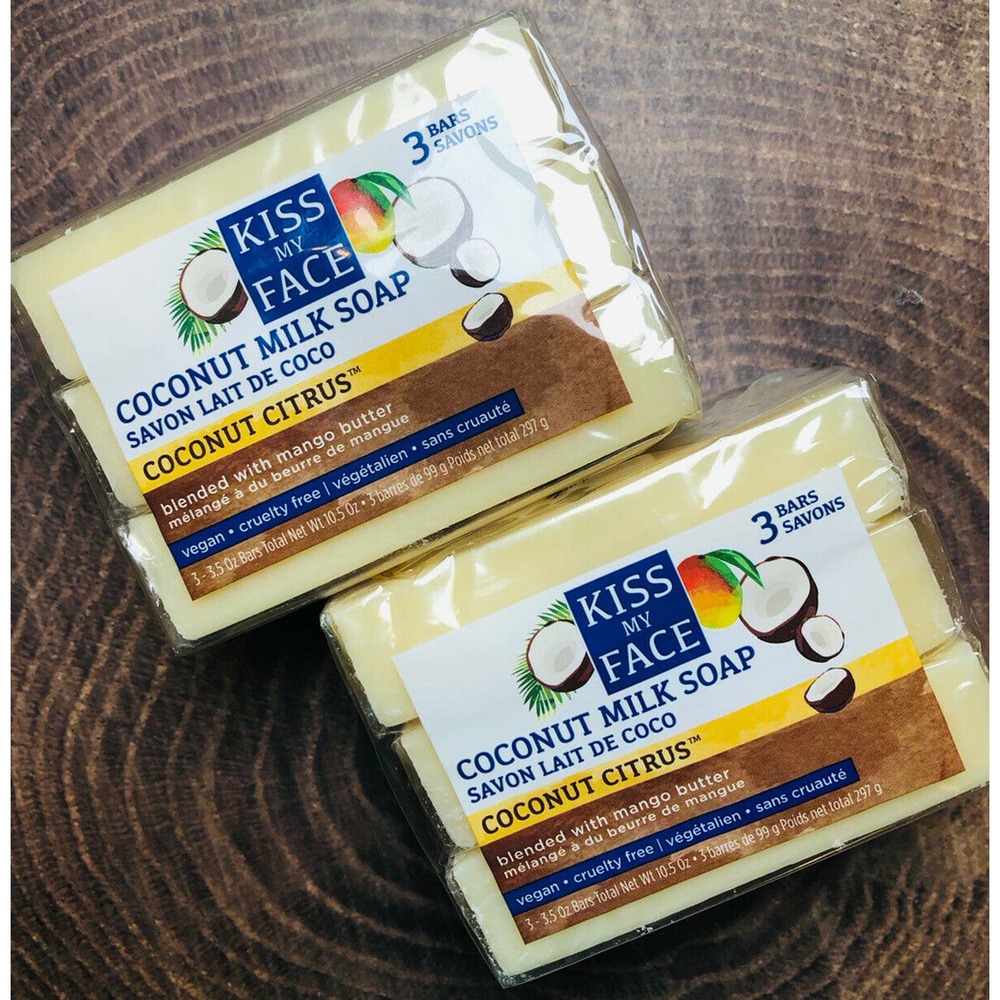👛2/$20 Kiss My Face Coconut Milk Citrus  Bar Soap